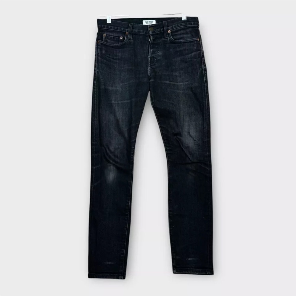 Buck Mason Slim Fit Straight Leg Selvage Denim Jeans Mens 28 Fit 29x30 Black EUC